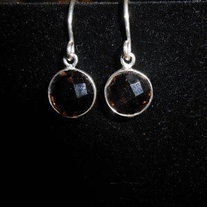 handcrafted sterling silver smoky quartz earrings